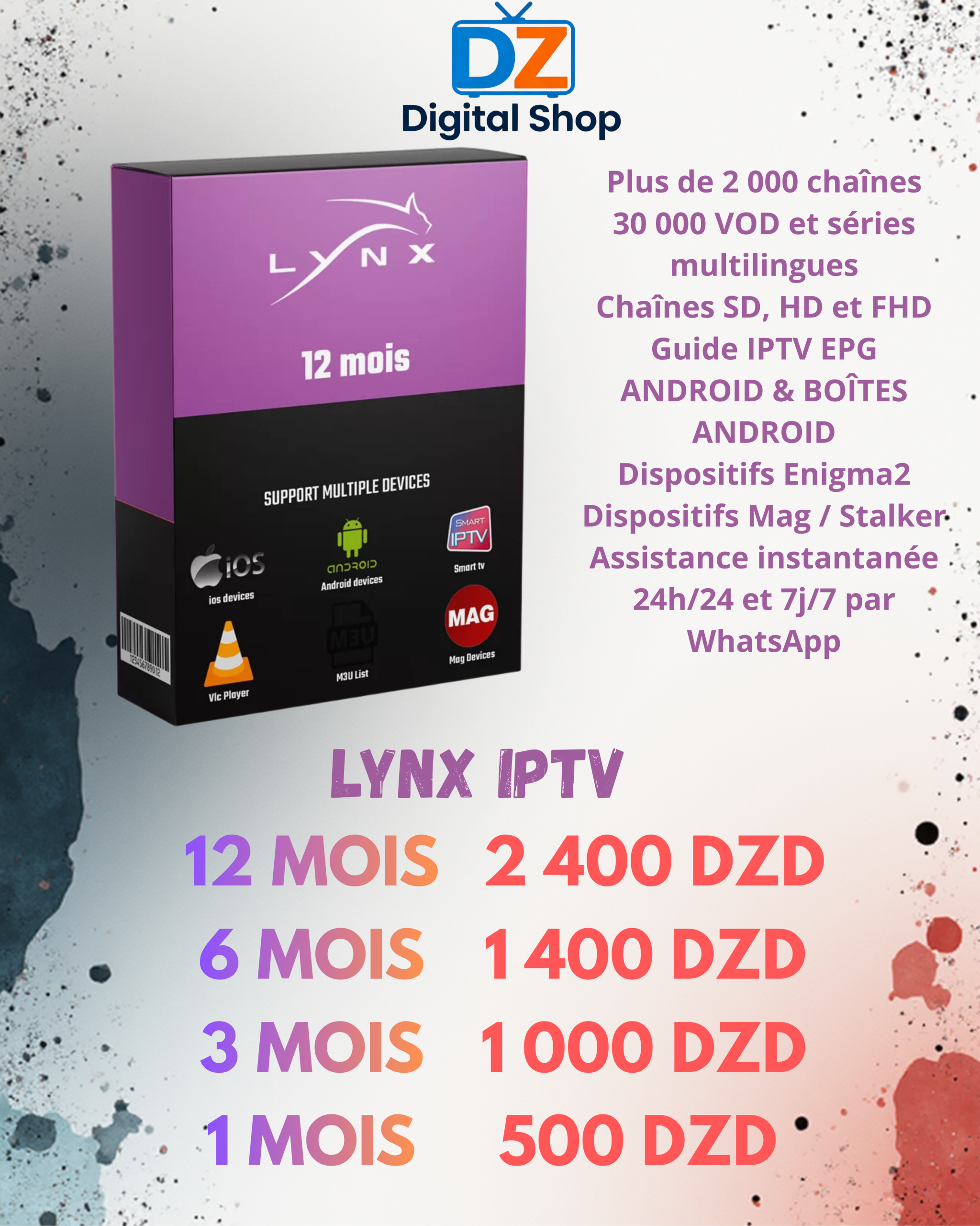 IPTV Lynx 12 mois